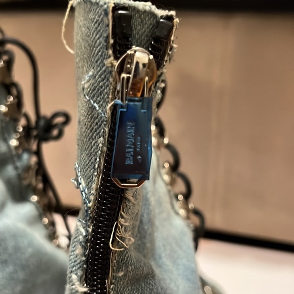 Balmain Denim Open Toe Bootie SZ 39, Same Day Ship π Spring Clean Closet Saleπ - Picture 6 of 16